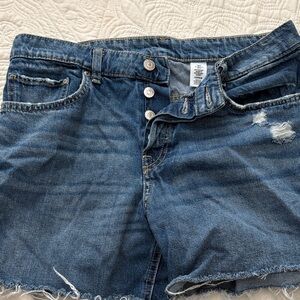 Distressed Denim Shorts